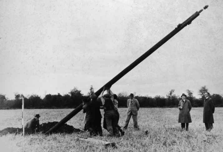 First pole nationally 5 November 1946 Courtesy ESB Archives